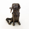 Richard Wells bronze golden retriever dog sculpture called Ready? Parnell Gallery Auckland NZ