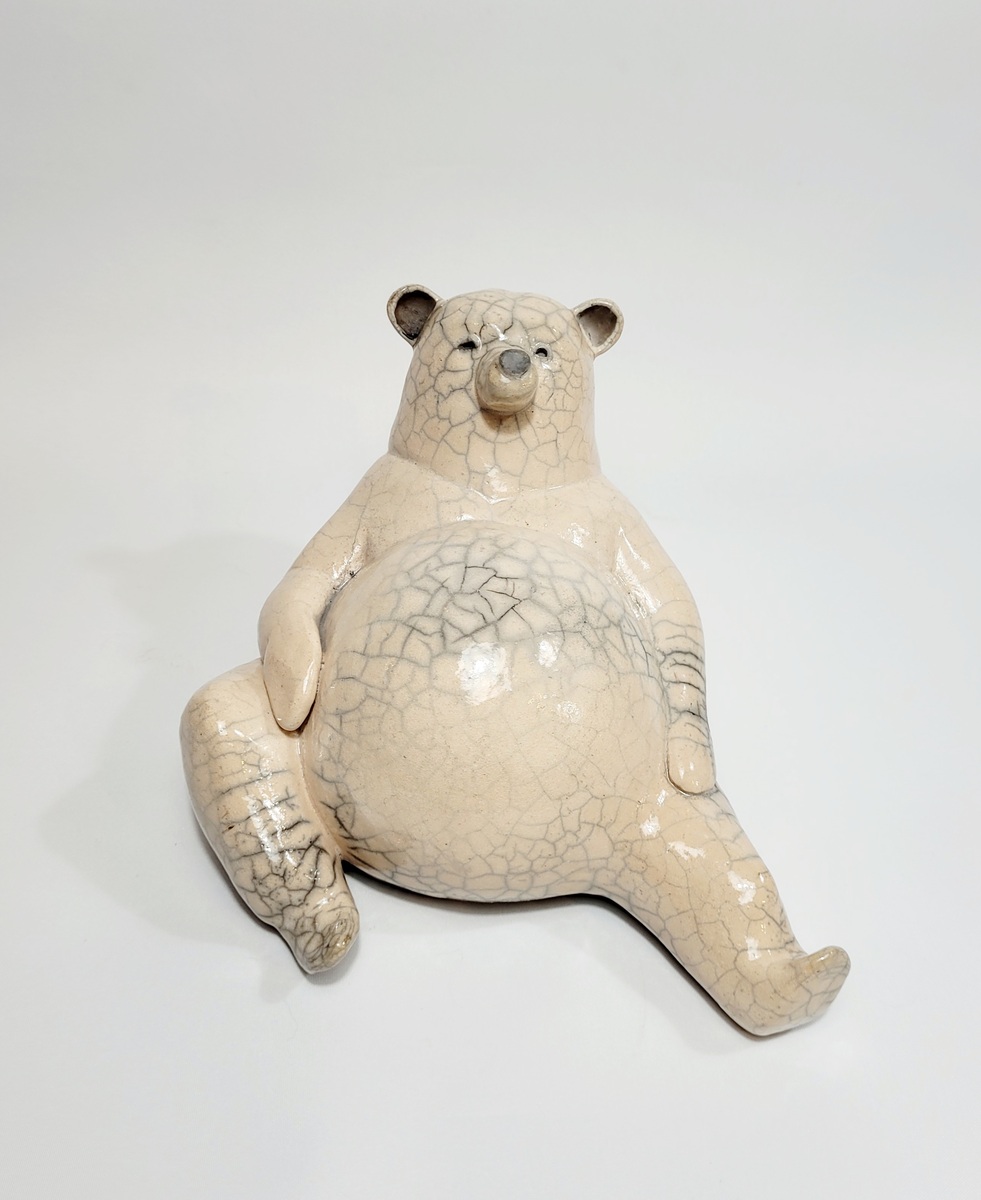 Wilhelmiina Drummond I'll get up for cake ceramic raku fired sculpture at Parnell Gallery Auckland NZ