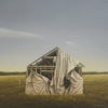 Neil Driver Draped Shed original acrylic landscape painting on board painting at Parnell Gallery Auckland NZ