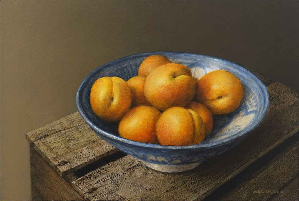 Apricots in Blue Bowl