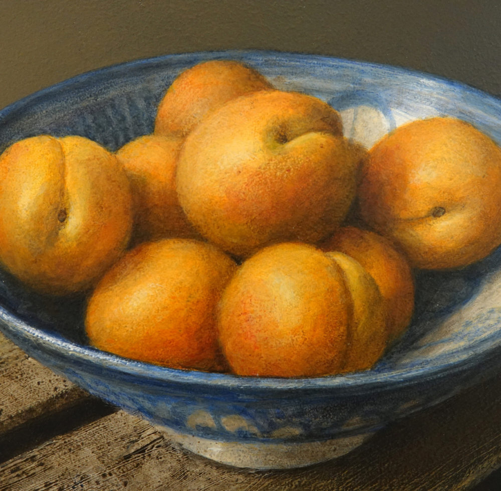 Apricots in Blue Bowl