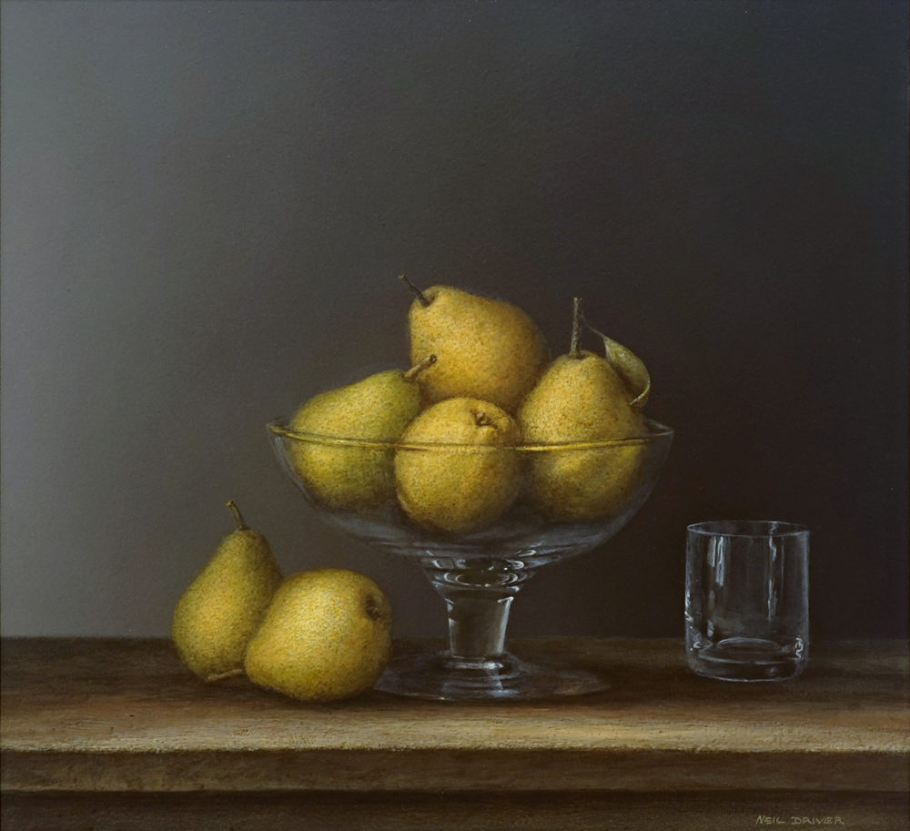 Pears in Glass Bowl