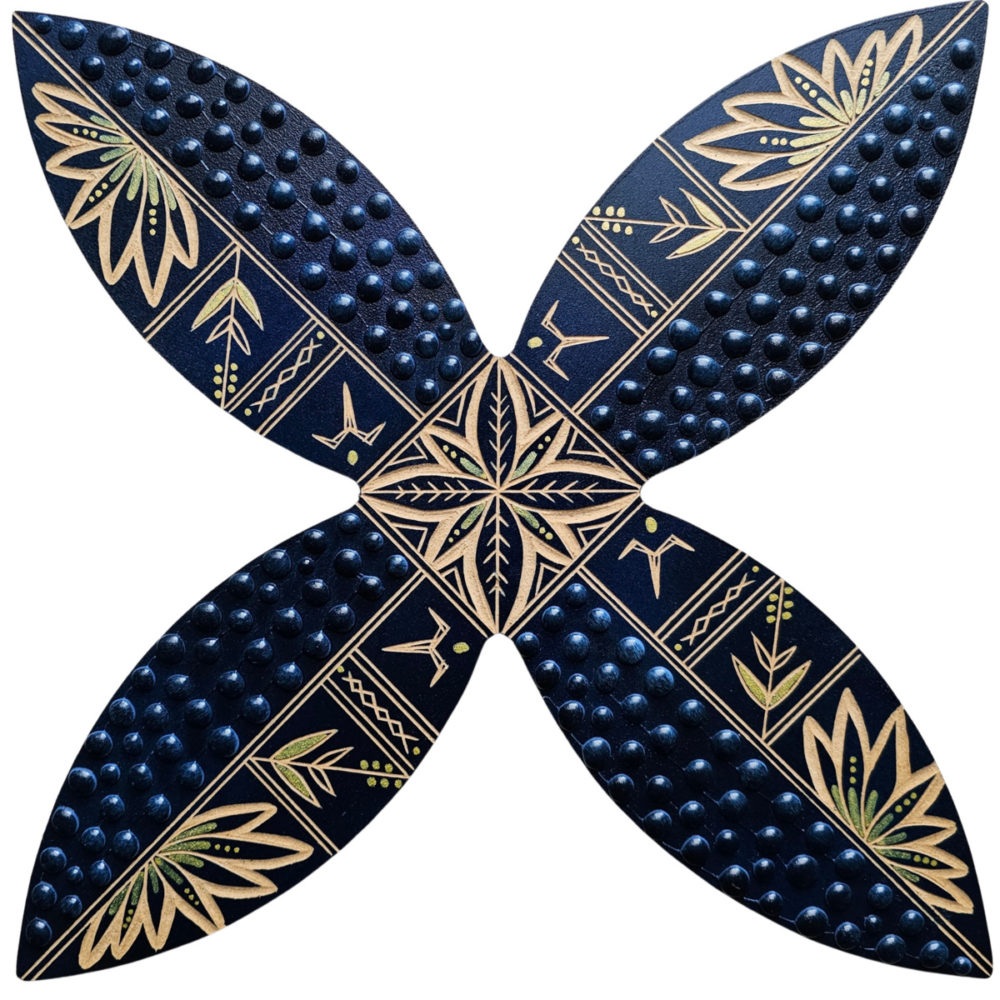 Moana Voyage - Navy Blue and Gold Triptych