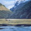 Helen Ollivier Routeburn Flats South Island New Zealand landscape painting at Parnell Gallery Auckland NZ