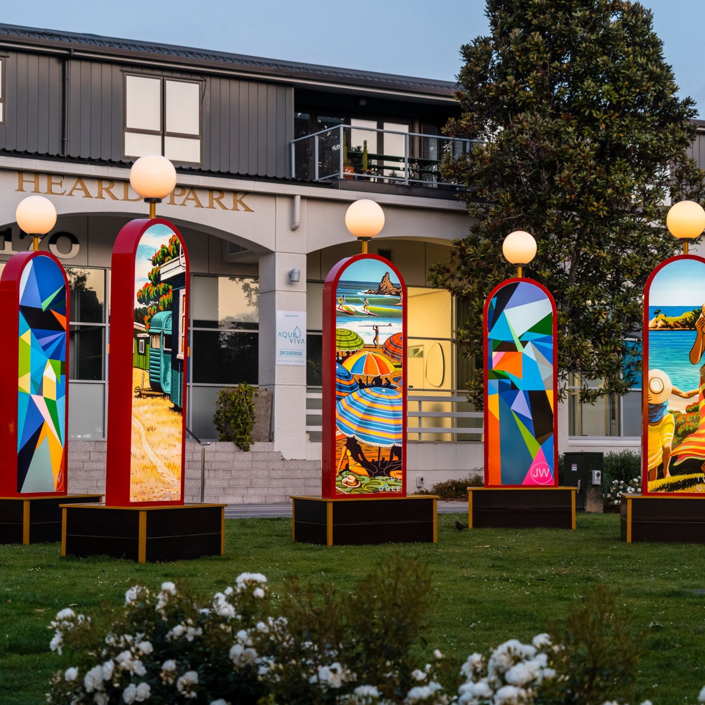 Beacons of Light Art installation in parnell featuring Tony ogle, artist