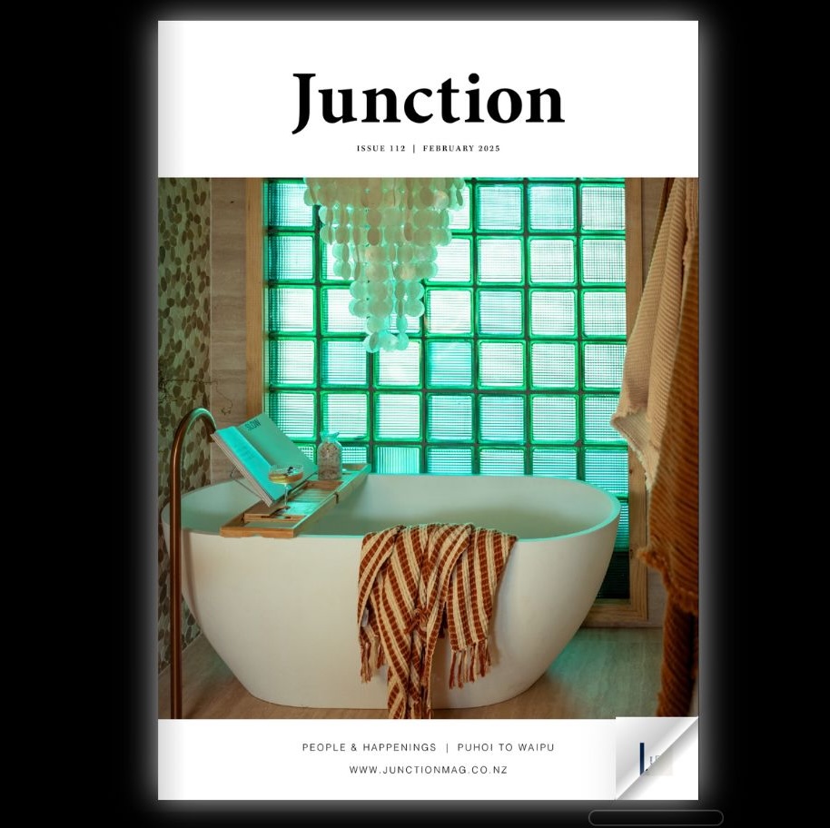 Junction Magazine Feb 2025 featuring Parnell Gallery glass sculpture artist, Kathryn Bartlett